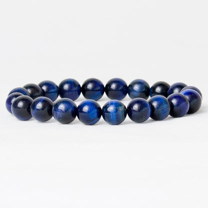 Blue Tiger Eye Natural Stone Beads Bracelet