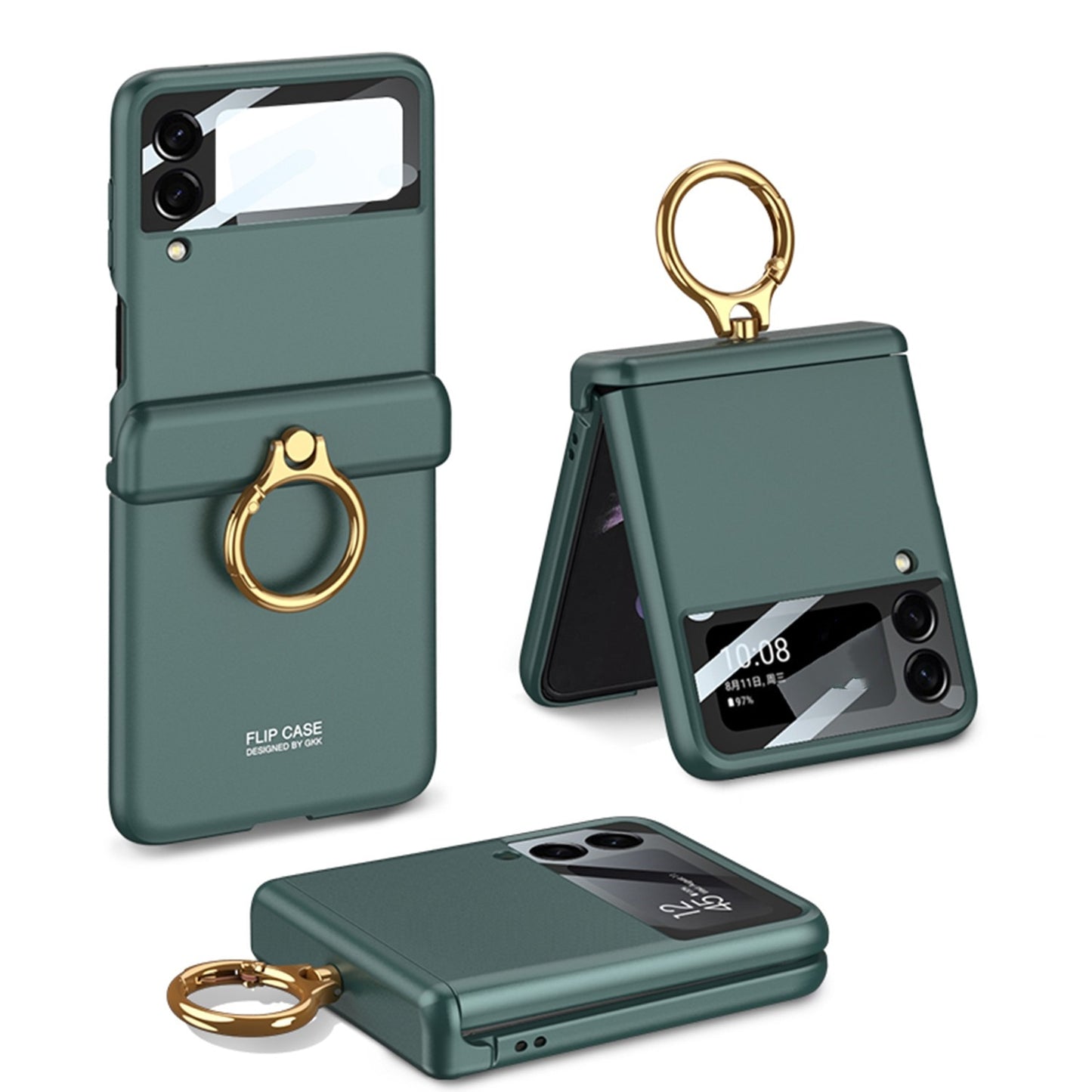 Magnetic Hinge Case For Samsung Galaxy Z Flip with Ring Holder