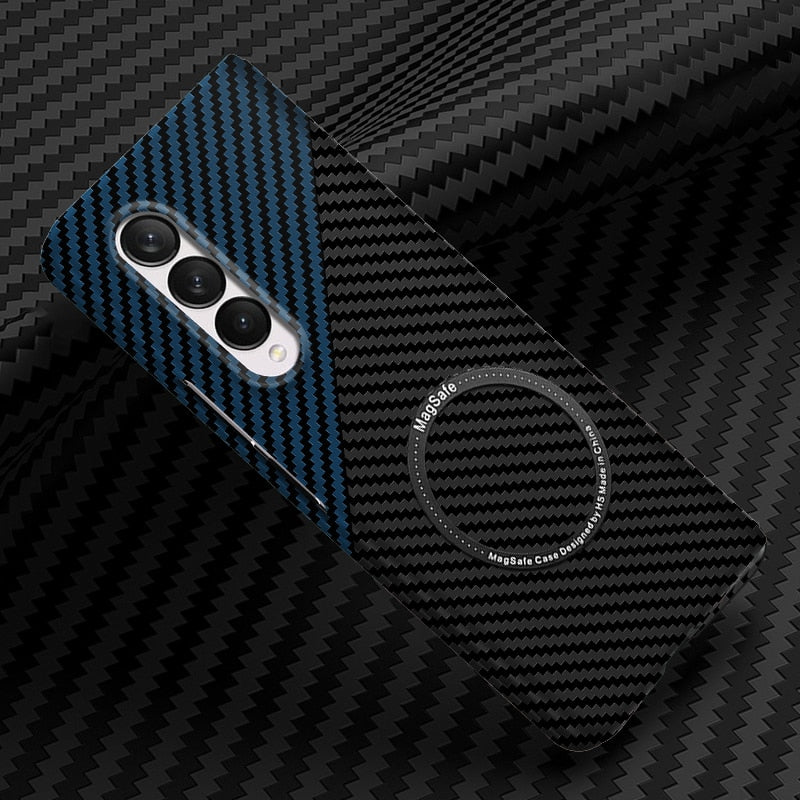 Luxury Carbon Fiber Magsafe Magnetic Case for Samsung Galaxy Z Fold and Z Flip