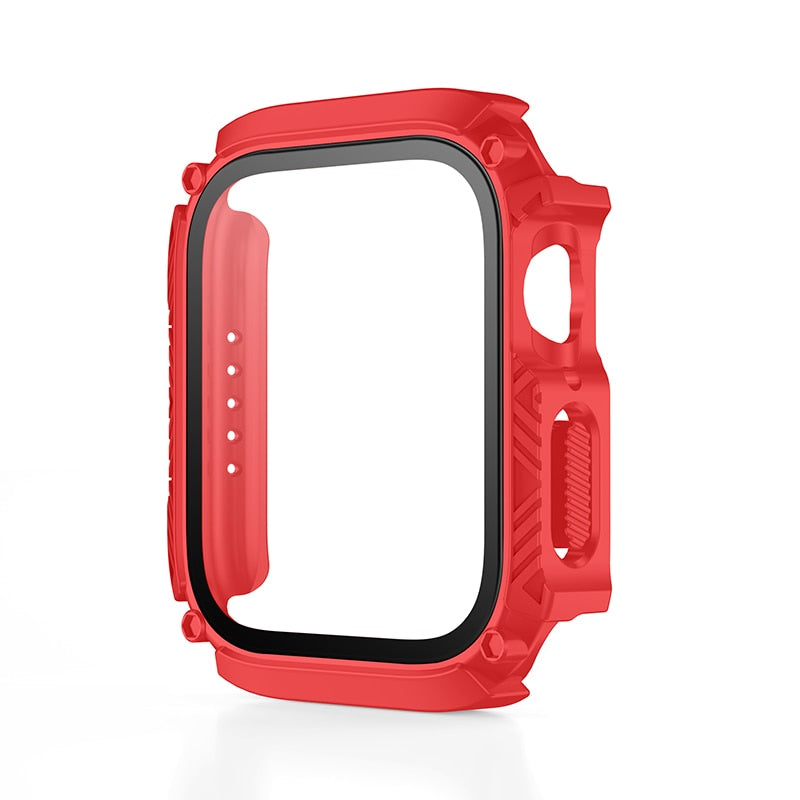 Waterproof Tempered Glass Screen Protector Cover Case for Apple Watch