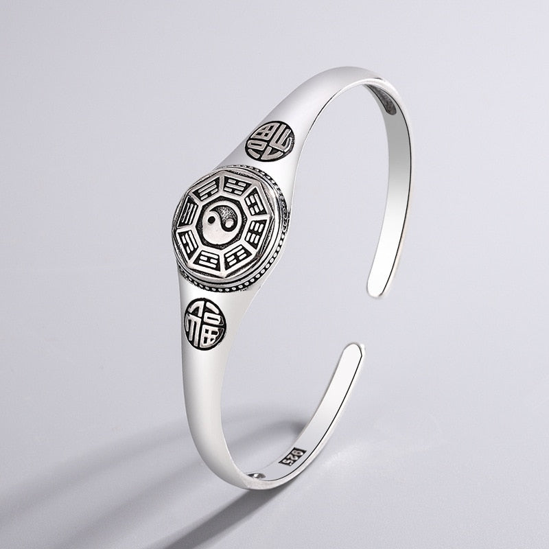 Silver Colour Vintage Ethnic Style Good Luck Pattern Bangles Default Title - iRelax® Australia