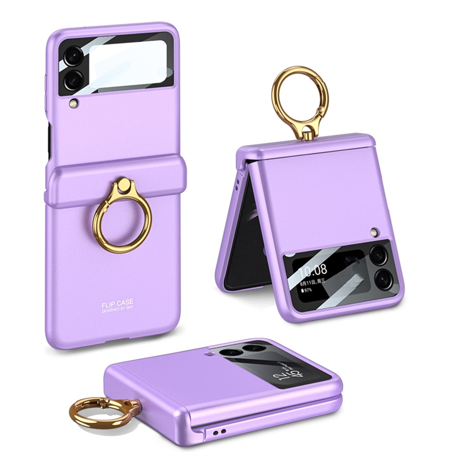 Magnetic Hinge Case For Samsung Galaxy Z Flip with Ring Holder