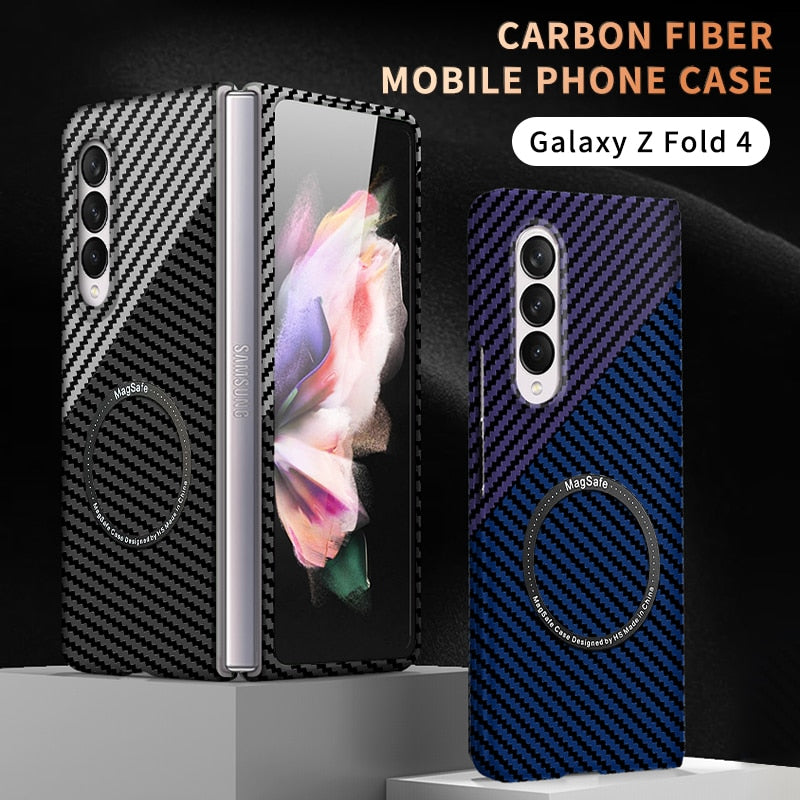 Luxury Carbon Fiber Magsafe Magnetic Case for Samsung Galaxy Z Fold and Z Flip