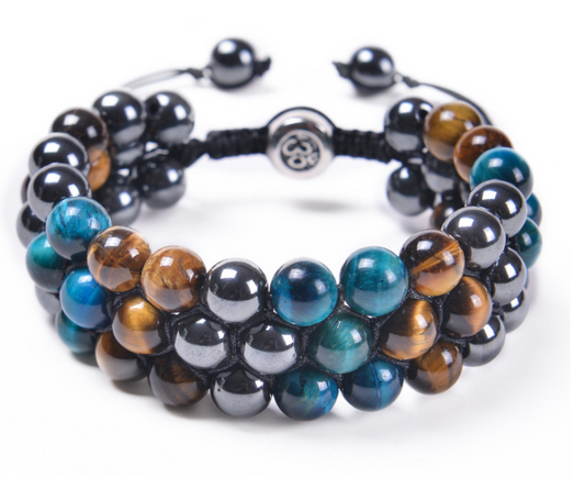 Handmade 8MM Natural Tiger Eye Beads Woven Adjustable Bracelet A - iRelax® Australia