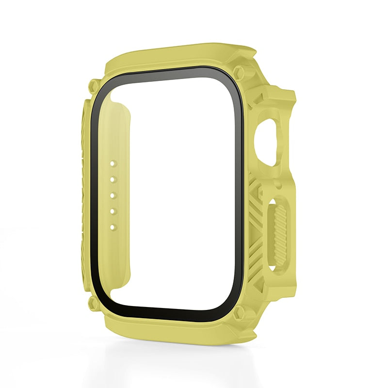 Waterproof Tempered Glass Screen Protector Cover Case for Apple Watch