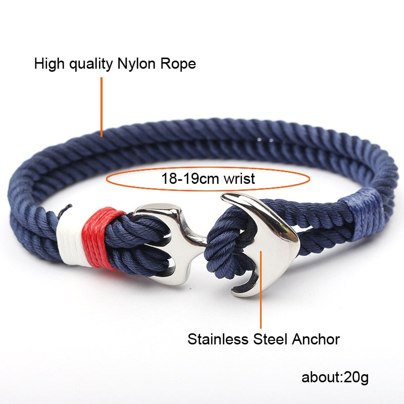 Stainless Steel Anchor Rope Bracelets